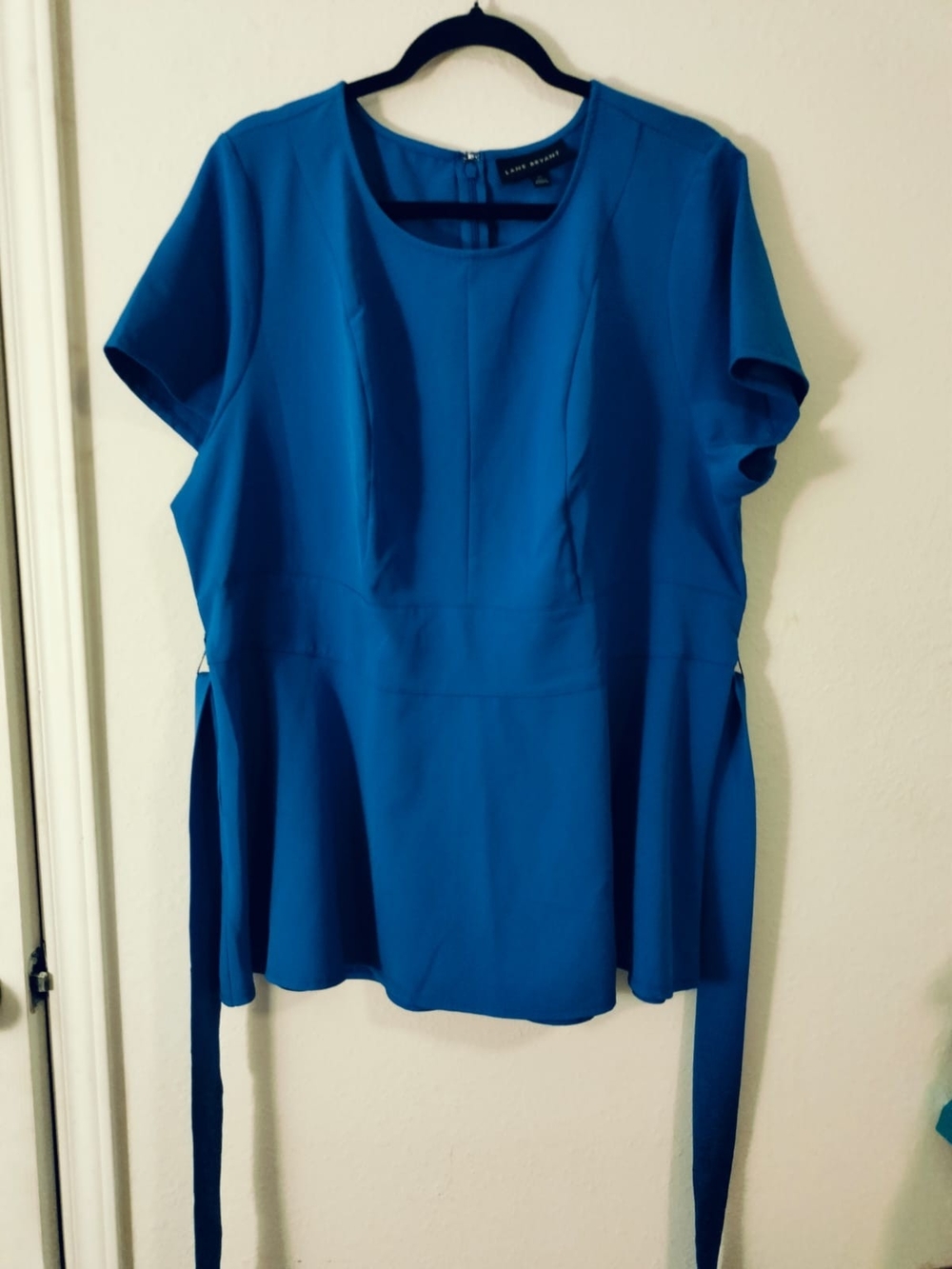 Lane Bryant Bright Blue Short-Sleeve Peplum Tunic